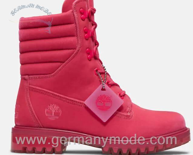 بوت زنانه تیمبرلند آمریکا TIMBERLAND JIMMY CHOO X TIMBERLAND 6 INCH QUILTED TRIM BOOT FOR WOMEN IN PINK