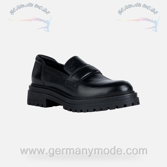 کفش کالج زنانه جی اوکس ایتالیا GEOX LEDERMOKASSINS Iridea Dame Schwarz