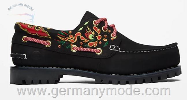 کفش کالج زنانه تیمبرلند آمریکا TIMBERLAND CLOT X TIMBERLAND 3 EYE BOAT SHOE FOR WOMEN IN BLACK