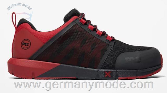 کفش کار مردانه تیمبرلند آمریکا TIMBERLAND RADIUS WORK BOOT WITH METAL ALLOY TOE CAP FOR MEN IN BLACK RED