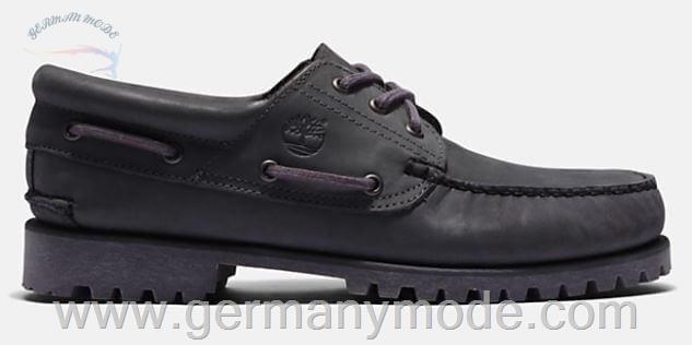 کفش دست دوز کلاسیک مردانه تیمبرلند آمریکا Timberland 3 EYE LUG HAND STITCHED BOAT SHOE FOR MEN IN DARK GRAY